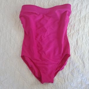 Pink Strapless One Peice Swimsuit